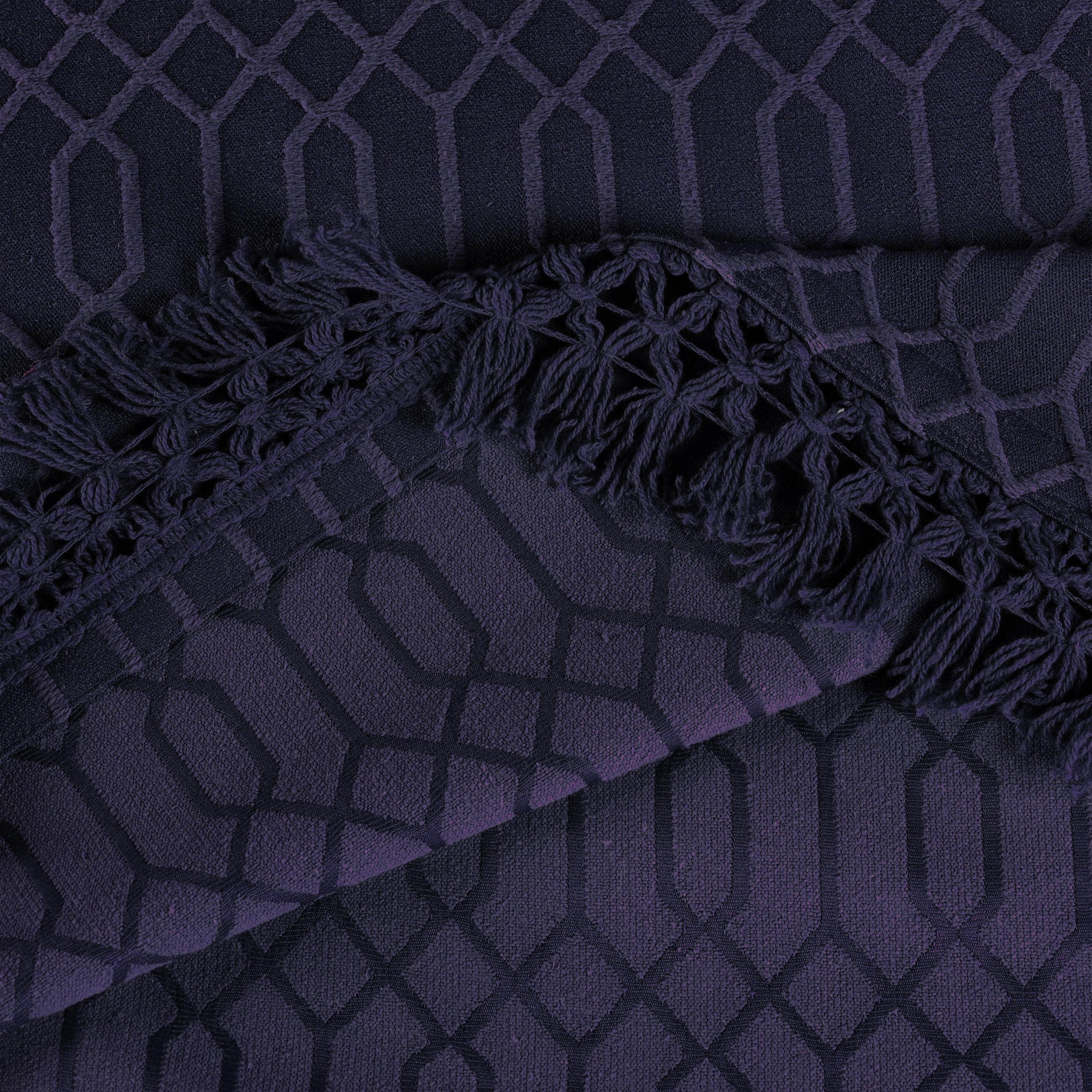 Lightweight Cotton Bedspread Set 3-Piece Remi Geometric Fringe Jacquard - Bedspread by Superior Brand