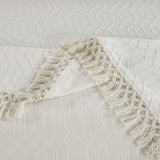 Lightweight Cotton Bedspread Set 3-Piece Remi Geometric Fringe Jacquard - Bedspread by Superior Brand