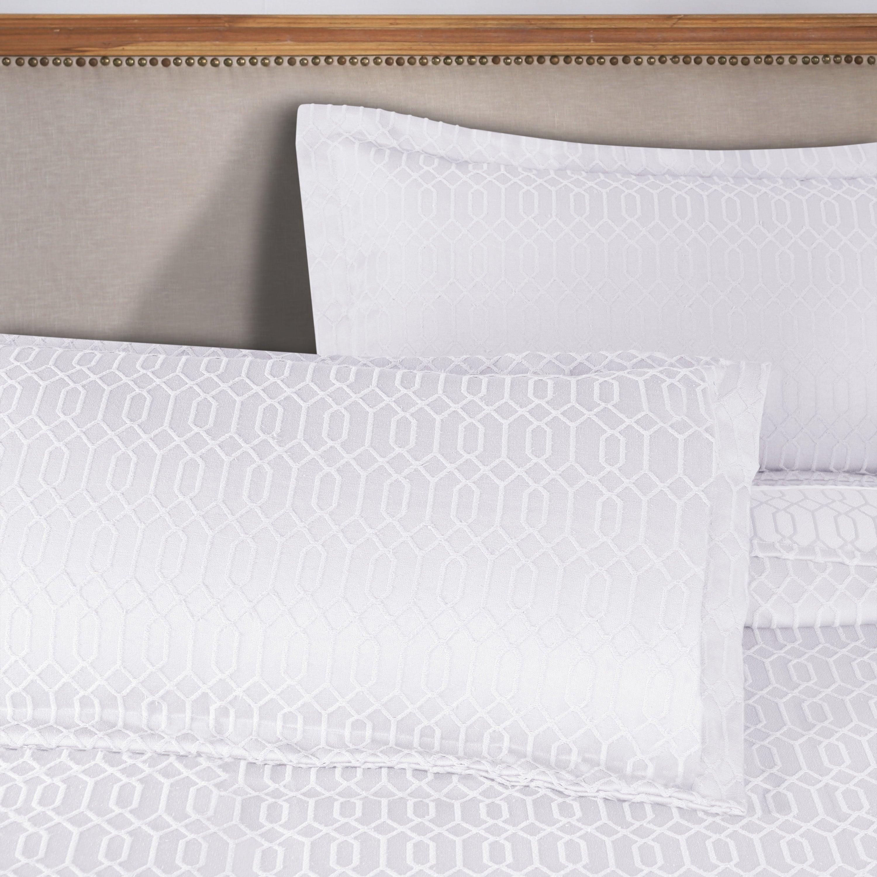 Lightweight Cotton Bedspread Set 3-Piece Remi Geometric Fringe Jacquard - Bedspread by Superior Brand