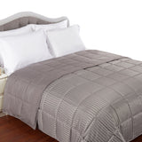 Reversible Down Alternative All-Season Solid Striped Blanket - Blanket by Superior Brand