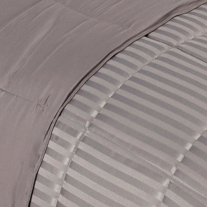 Reversible Down Alternative All-Season Solid Striped Blanket - Blanket by Superior Brand