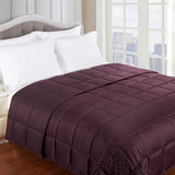 Reversible Down Alternative All-Season Solid Striped Blanket - Blanket by Superior Brand