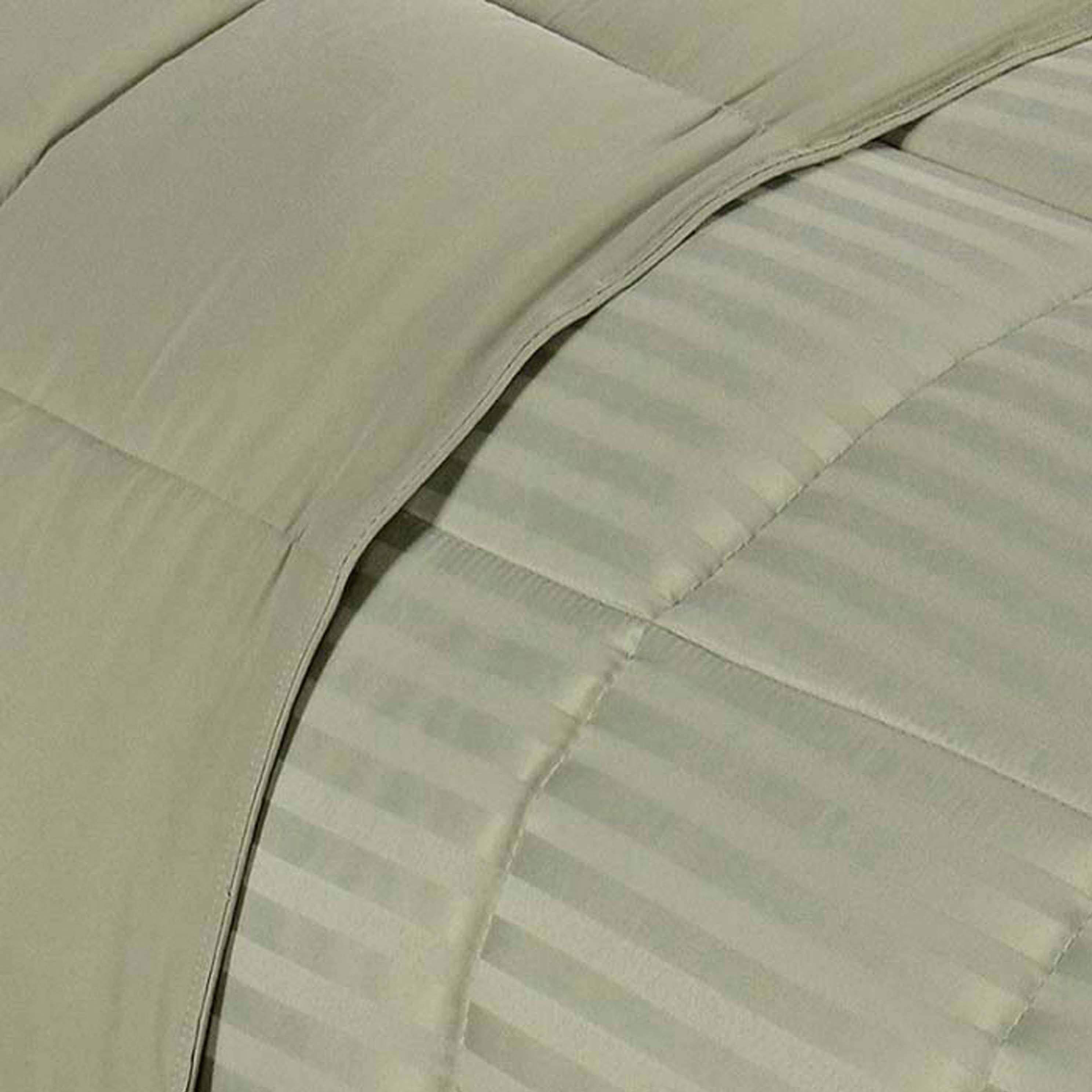 Reversible Down Alternative All-Season Solid Striped Blanket - Blanket by Superior Brand