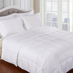 Reversible Down Alternative All-Season Solid Striped Blanket - Blanket by Superior Brand