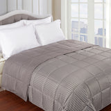 Reversible Down Alternative All-Season Solid Striped Blanket - Blanket by Superior Brand