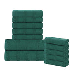 Roma Cotton Ribbed Textured Soft Absorbent 12 Piece Assorted Towel Set - Towel Set by Superior Brand
