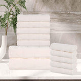 Roma Cotton Ribbed Textured Soft Absorbent 12 Piece Assorted Towel Set - Towel Set by Superior Brand