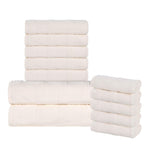 Roma Cotton Ribbed Textured Soft Absorbent 12 Piece Assorted Towel Set - Towel Set by Superior Brand