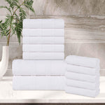 Roma Cotton Ribbed Textured Soft Absorbent 12 Piece Assorted Towel Set - Towel Set by Superior Brand
