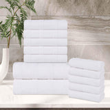 Roma Cotton Ribbed Textured Soft Absorbent 12 Piece Assorted Towel Set - Towel Set by Superior Brand