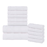 Roma Cotton Ribbed Textured Soft Absorbent 12 Piece Assorted Towel Set - Towel Set by Superior Brand