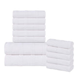 Roma Cotton Ribbed Textured Soft Absorbent 12 Piece Assorted Towel Set - Towel Set by Superior Brand