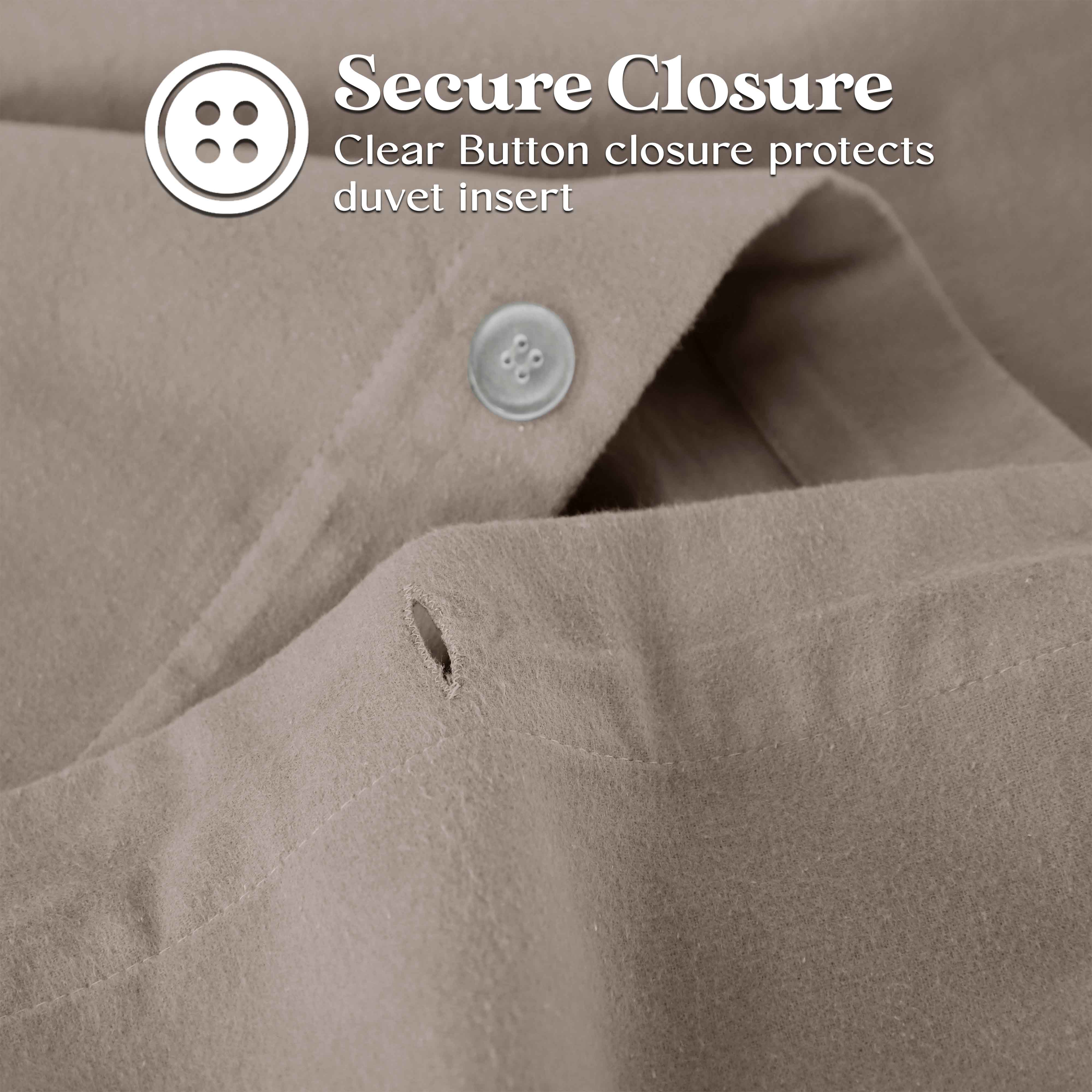 100% Cotton Flannel Solid Fuzzy Warm Duvet Cover Set - Duvet Cover Set by Superior Brand