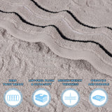 Sadie Zero Twist Cotton Solid and Jacquard Floral 12 Piece Towel Set - Towel Set by Superior Brand