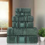 Sadie Zero Twist Cotton Solid and Jacquard Floral 6 Piece Towel Set - Towel Set by Superior Brand