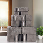 Sadie Zero Twist Cotton Solid and Jacquard Floral 6 Piece Towel Set - Towel Set by Superior Brand