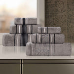 Sadie Zero Twist Cotton Solid and Jacquard Floral 6 Piece Towel Set - Towel Set by Superior Brand