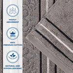 Sadie Zero Twist Cotton Solid and Jacquard Floral 6 Piece Towel Set - Towel Set by Superior Brand