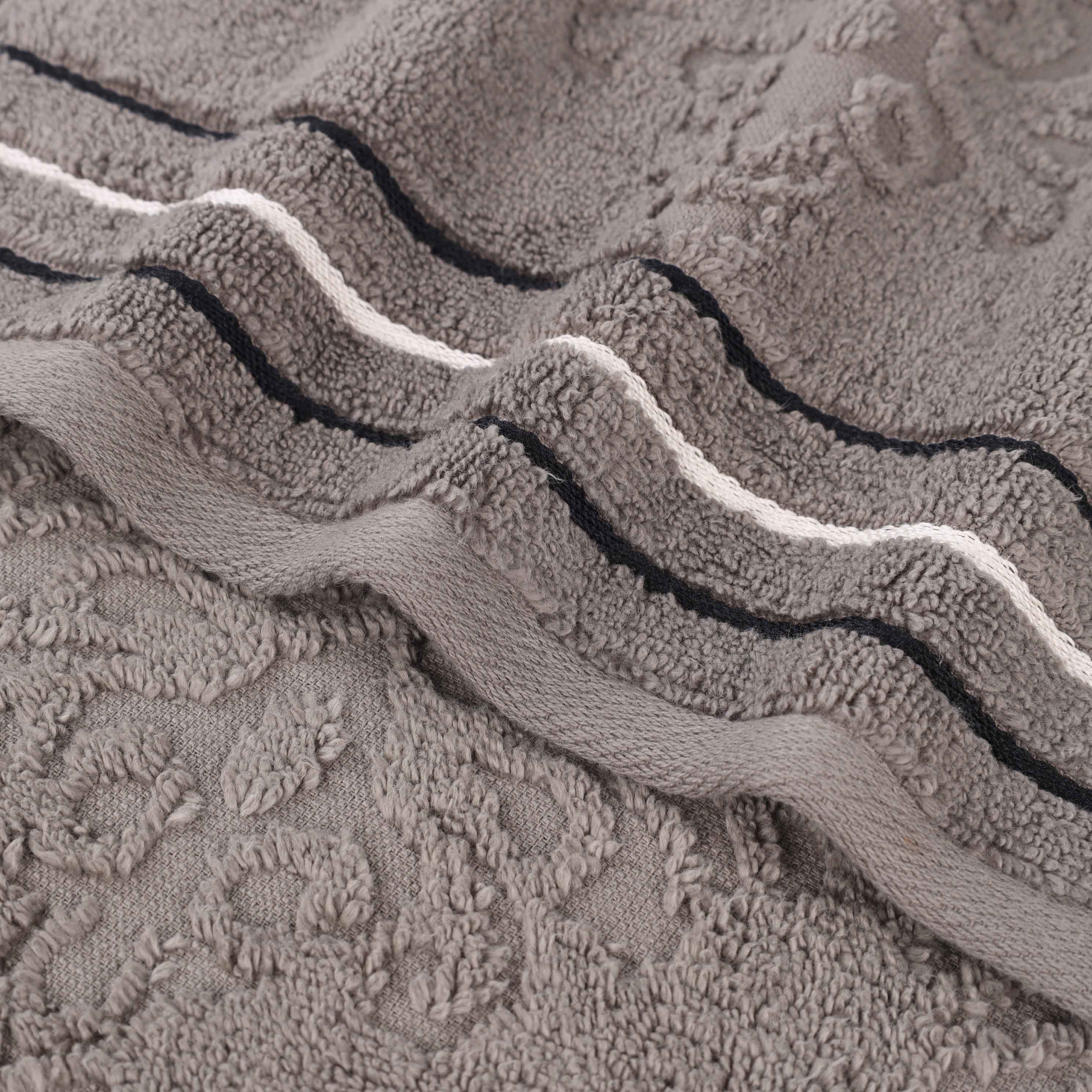 Sadie Zero Twist Cotton Solid and Jacquard Floral 6 Piece Towel Set - Towel Set by Superior Brand