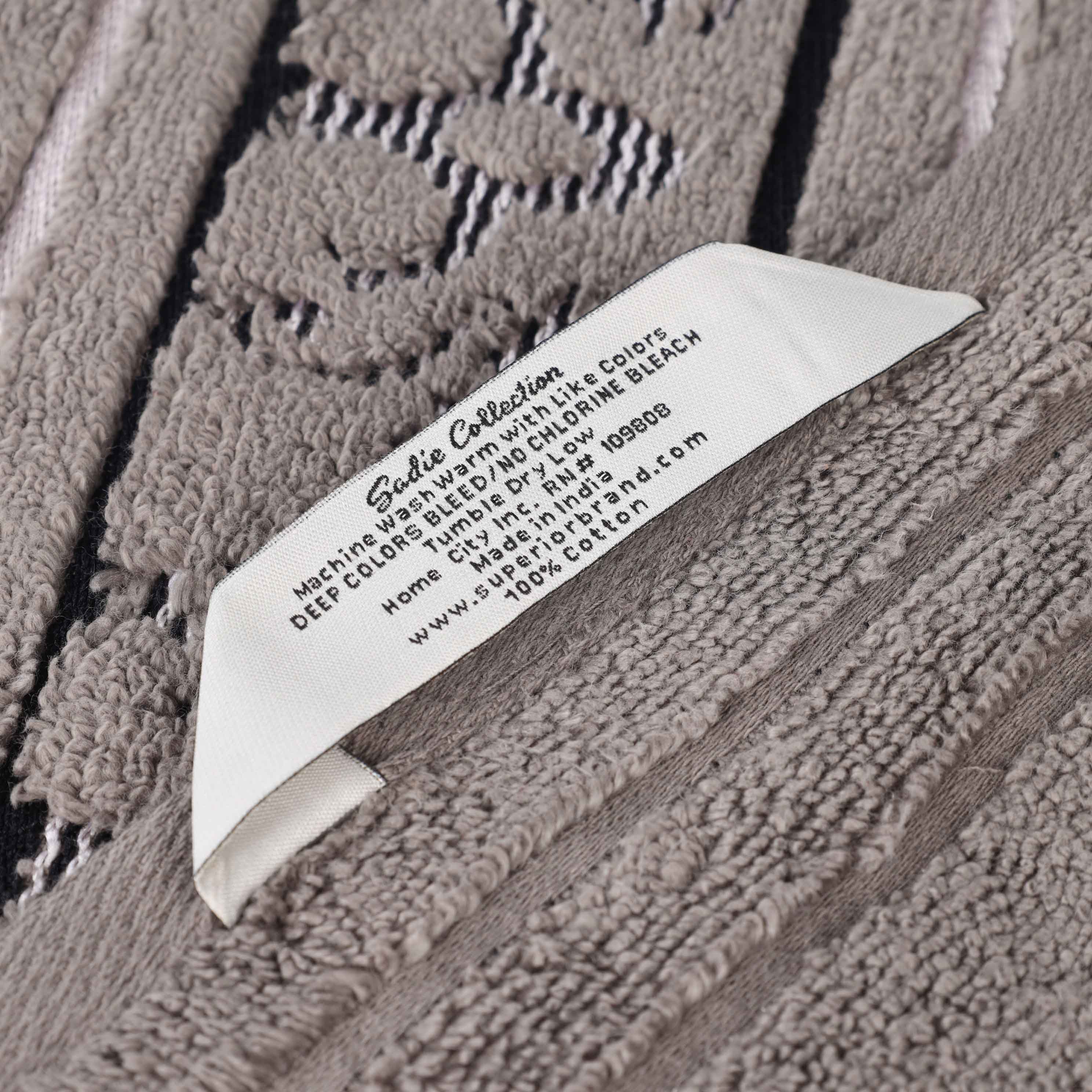 Sadie Zero Twist Cotton Solid and Jacquard Floral 6 Piece Towel Set - Towel Set by Superior Brand