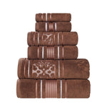 Sadie Zero Twist Cotton Solid and Jacquard Floral 6 Piece Towel Set - Towel Set by Superior Brand