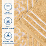 Sadie Zero Twist Cotton Solid and Jacquard Floral 6 Piece Towel Set - Towel Set by Superior Brand