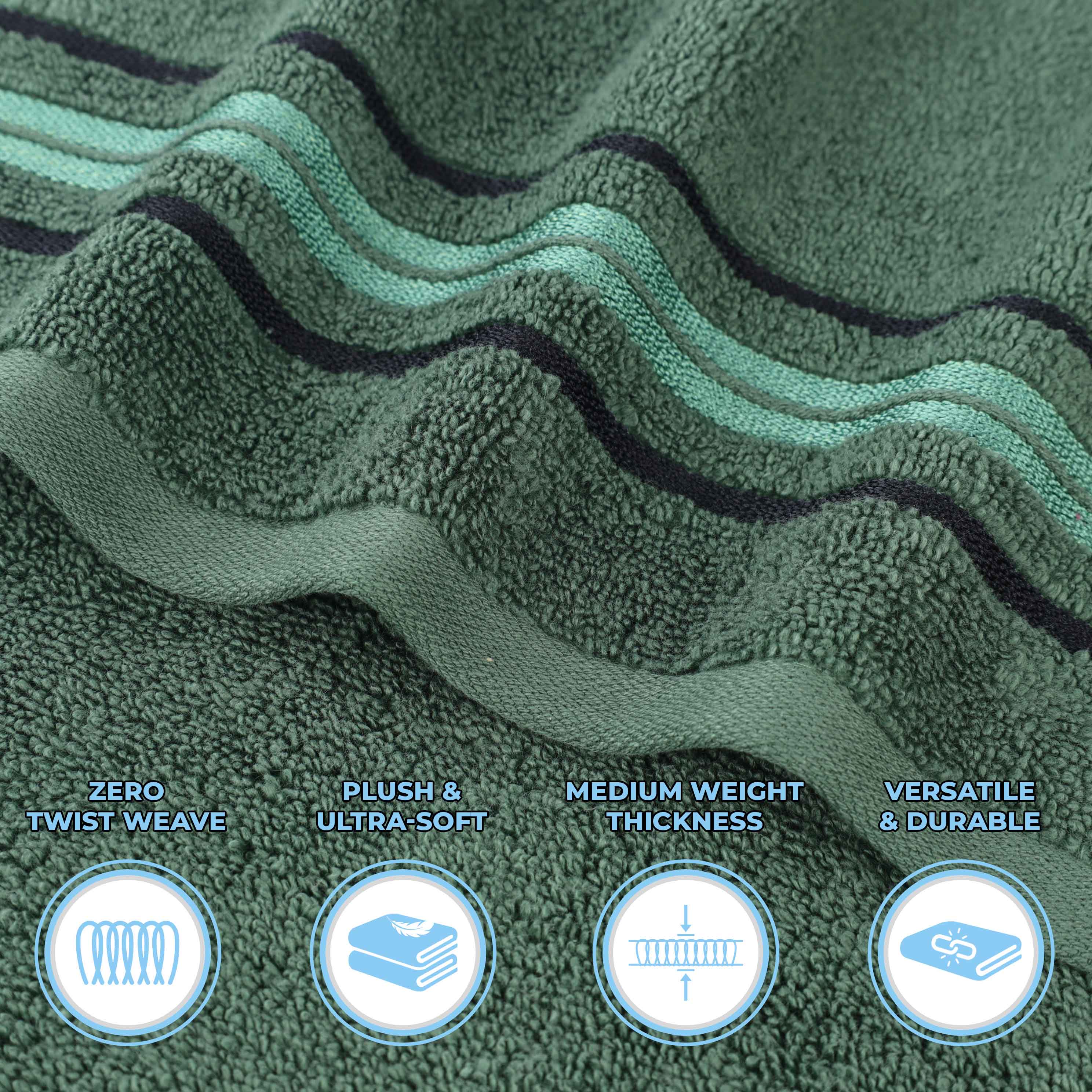 Sadie Zero Twist Cotton Solid and Jacquard Floral 6 Piece Towel Set - Towel Set by Superior Brand