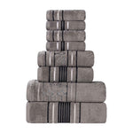 Sadie Zero Twist Cotton Solid and Jacquard Floral 8 Piece Towel Set - Towel Set by Superior Brand