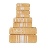 Sadie Zero Twist Cotton Solid and Jacquard Floral 8 Piece Towel Set - Towel Set by Superior Brand