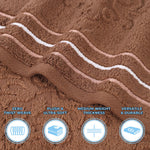 Sadie Zero Twist Cotton Solid and Jacquard Floral 8 Piece Towel Set - Towel Set by Superior Brand