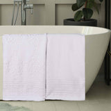 Sadie Zero Twist Cotton Solid and Jacquard Floral Bath Sheet Set of 2 - Bath Sheet by Superior Brand