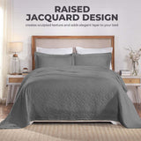 Lightweight Cotton Bedspread Sets 3-Piece Serenity Wedding Ring Jacquard Matelassé - Bedspread by Superior Brand