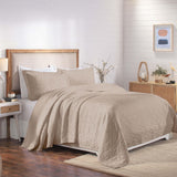 Lightweight Cotton Bedspread Sets 3-Piece Serenity Wedding Ring Jacquard Matelassé - Bedspread by Superior Brand