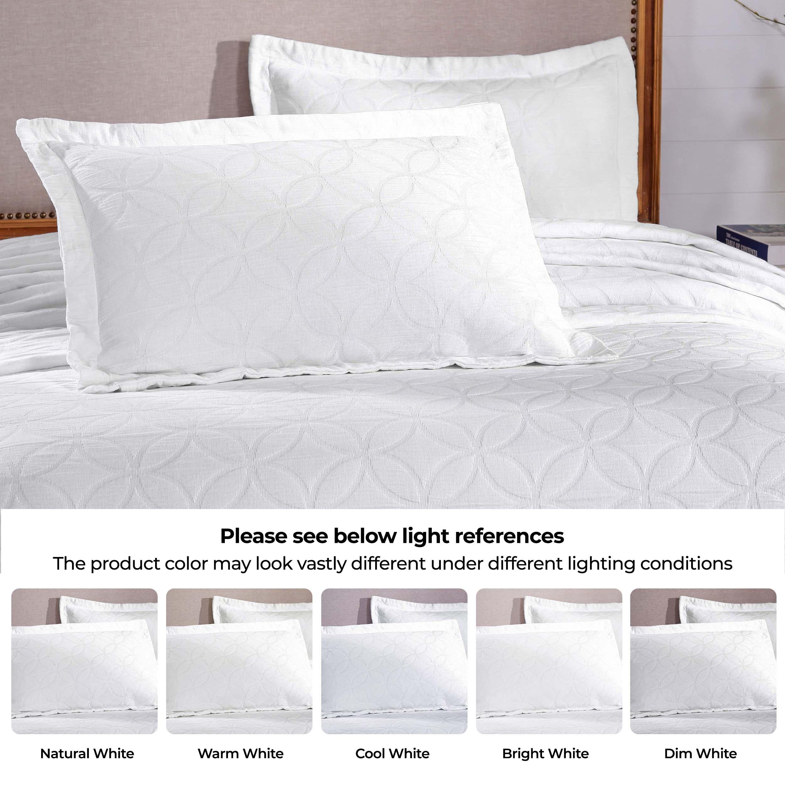 Lightweight Cotton Bedspread Sets 3-Piece Serenity Wedding Ring Jacquard Matelassé - Bedspread by Superior Brand