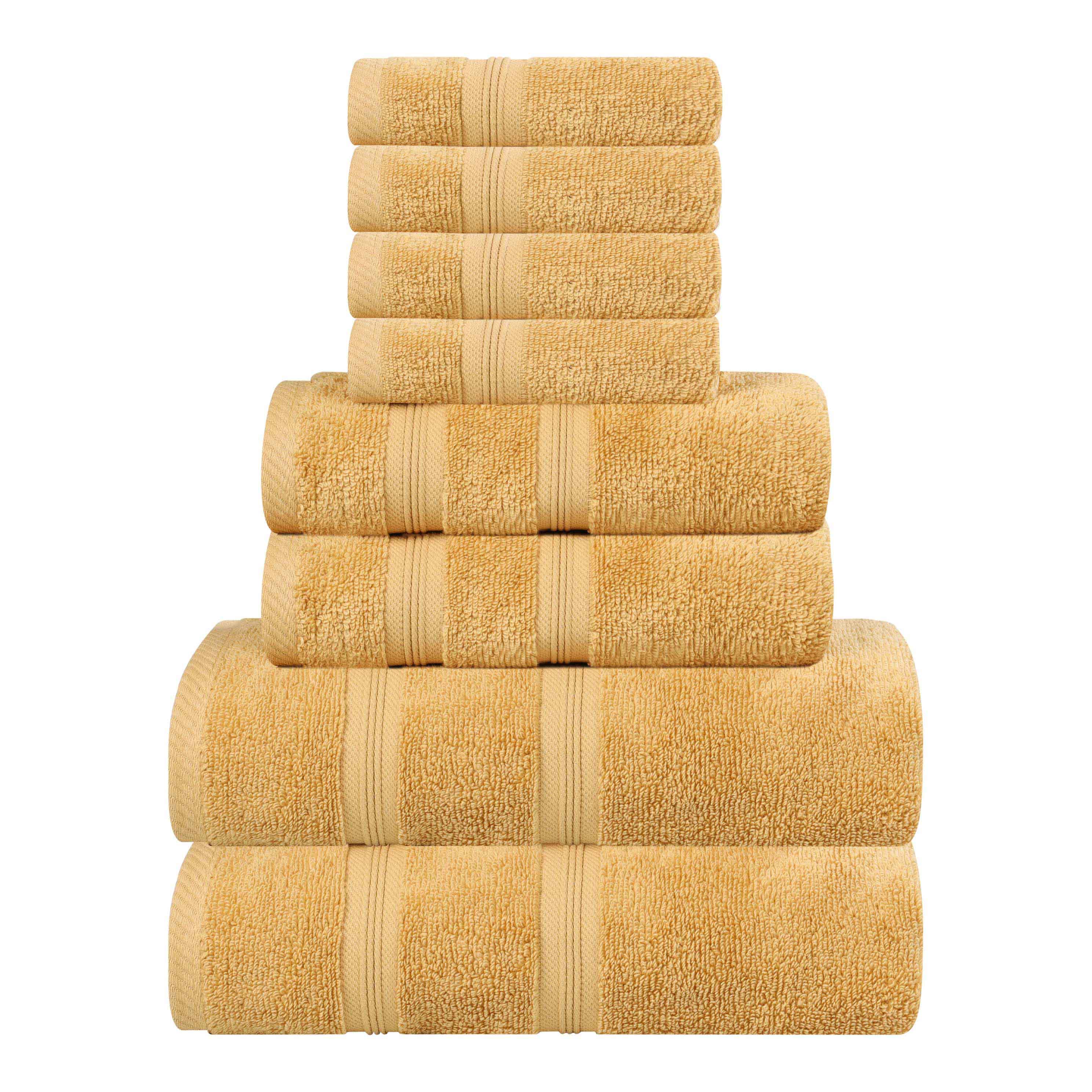 Smart Dry Zero Twist Cotton Medium Weight 8 Piece Assorted Towel Set - Towel Set by Superior Brand