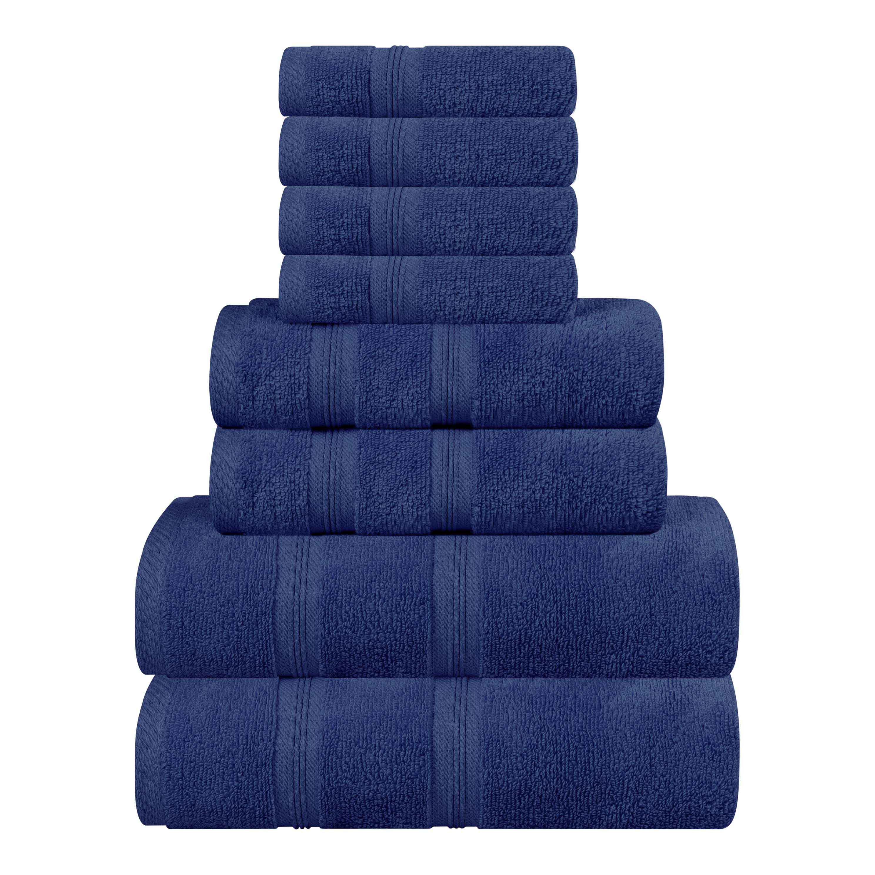 Smart Dry Zero Twist Cotton Medium Weight 8 Piece Assorted Towel Set - Towel Set by Superior Brand
