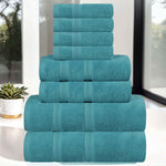 Smart Dry Zero Twist Cotton Medium Weight 8 Piece Assorted Towel Set - Towel Set by Superior Brand