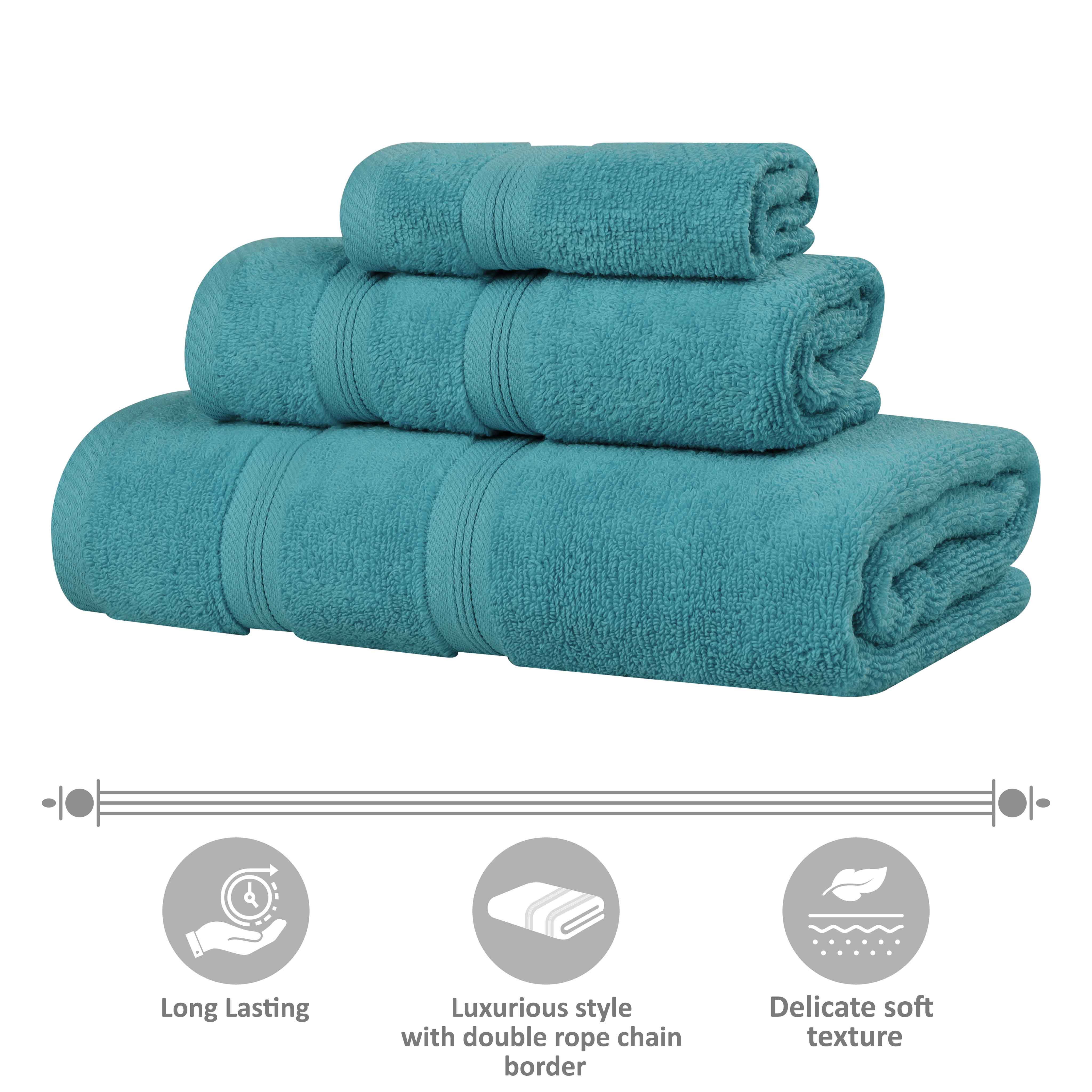 Smart Dry Zero Twist Cotton Medium Weight 8 Piece Assorted Towel Set - Towel Set by Superior Brand