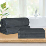 Cotton Ribbed Textured Bath Sheet & Towel Set 4-Piece - Soho - Towel Set by Superior Brand