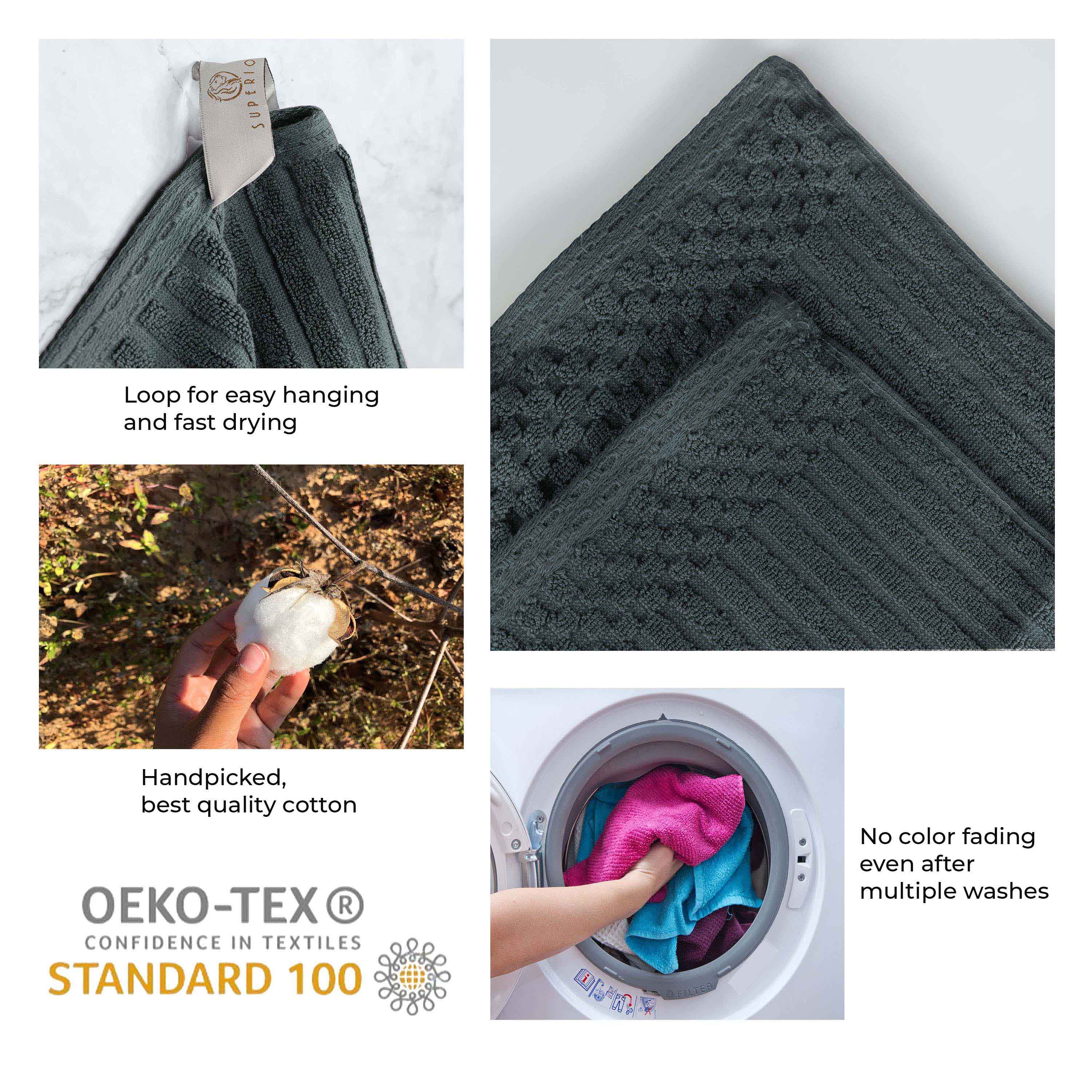 Cotton Ribbed Textured Bath Sheet & Towel Set 4-Piece - Soho - Towel Set by Superior Brand