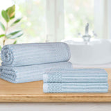 Cotton Ribbed Textured Bath Sheet & Towel Set 4-Piece - Soho - Towel Set by Superior Brand