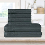 Soho Cotton Ribbed Textured Absorbent Hand and Bath Towel Set - Towel Set by Superior Brand