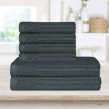 Soho Cotton Ribbed Textured Absorbent Hand and Bath Towel Set - Towel Set by Superior Brand