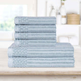 Soho Cotton Ribbed Textured Absorbent Hand and Bath Towel Set - Towel Set by Superior Brand