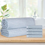 Soho Cotton Ribbed Textured Absorbent Hand Towel and Bath Sheet Set - Towel Set by Superior Brand