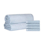 Soho Cotton Ribbed Textured Absorbent Hand Towel and Bath Sheet Set - Towel Set by Superior Brand