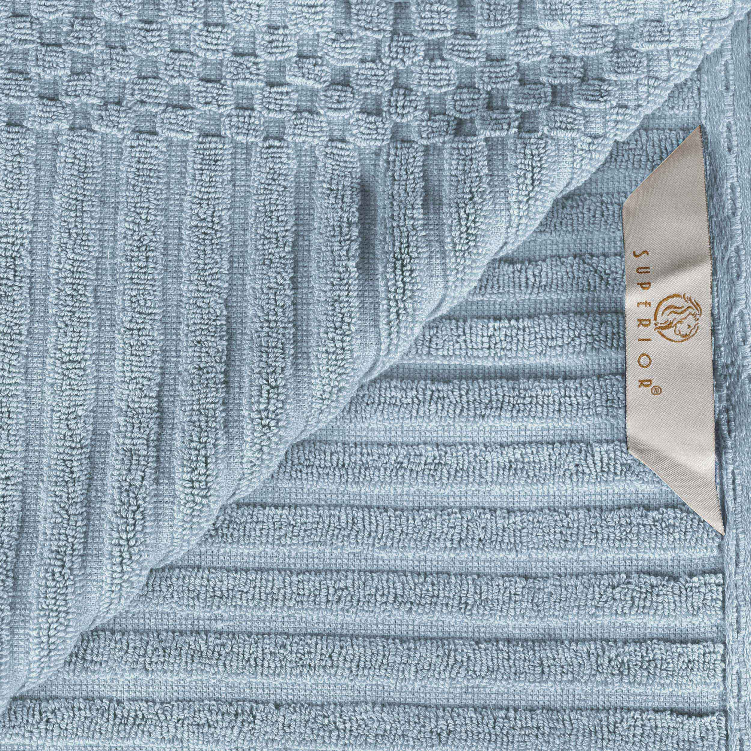 Soho Cotton Ribbed Textured Absorbent Hand Towel and Bath Sheet Set - Towel Set by Superior Brand