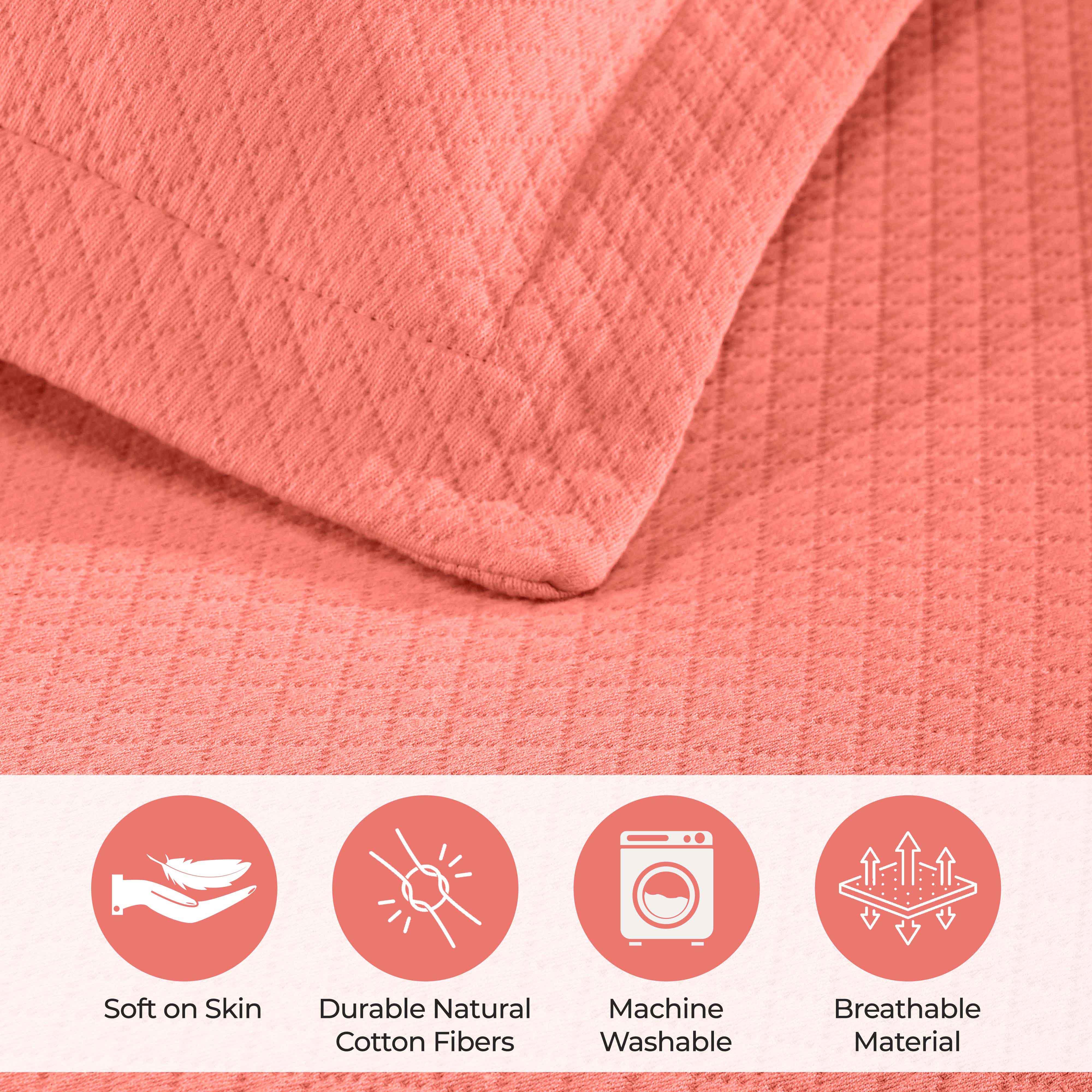 Lightweight Cotton Bedspread Sets 3-Piece Diamond Jacquard Matelassé - Bedspread by Superior Brand