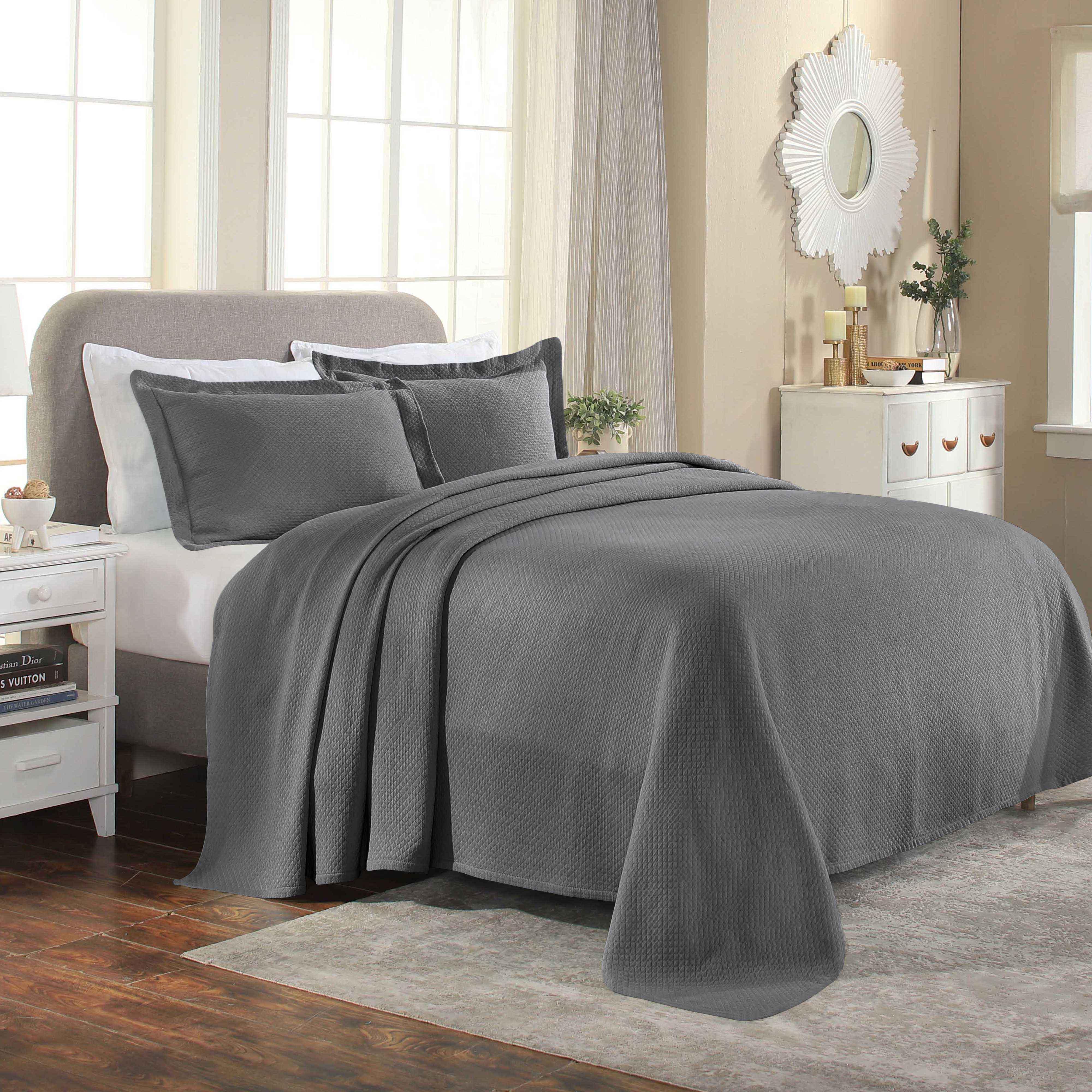 Lightweight Cotton Bedspread Sets 3-Piece Diamond Jacquard Matelassé - Bedspread by Superior Brand