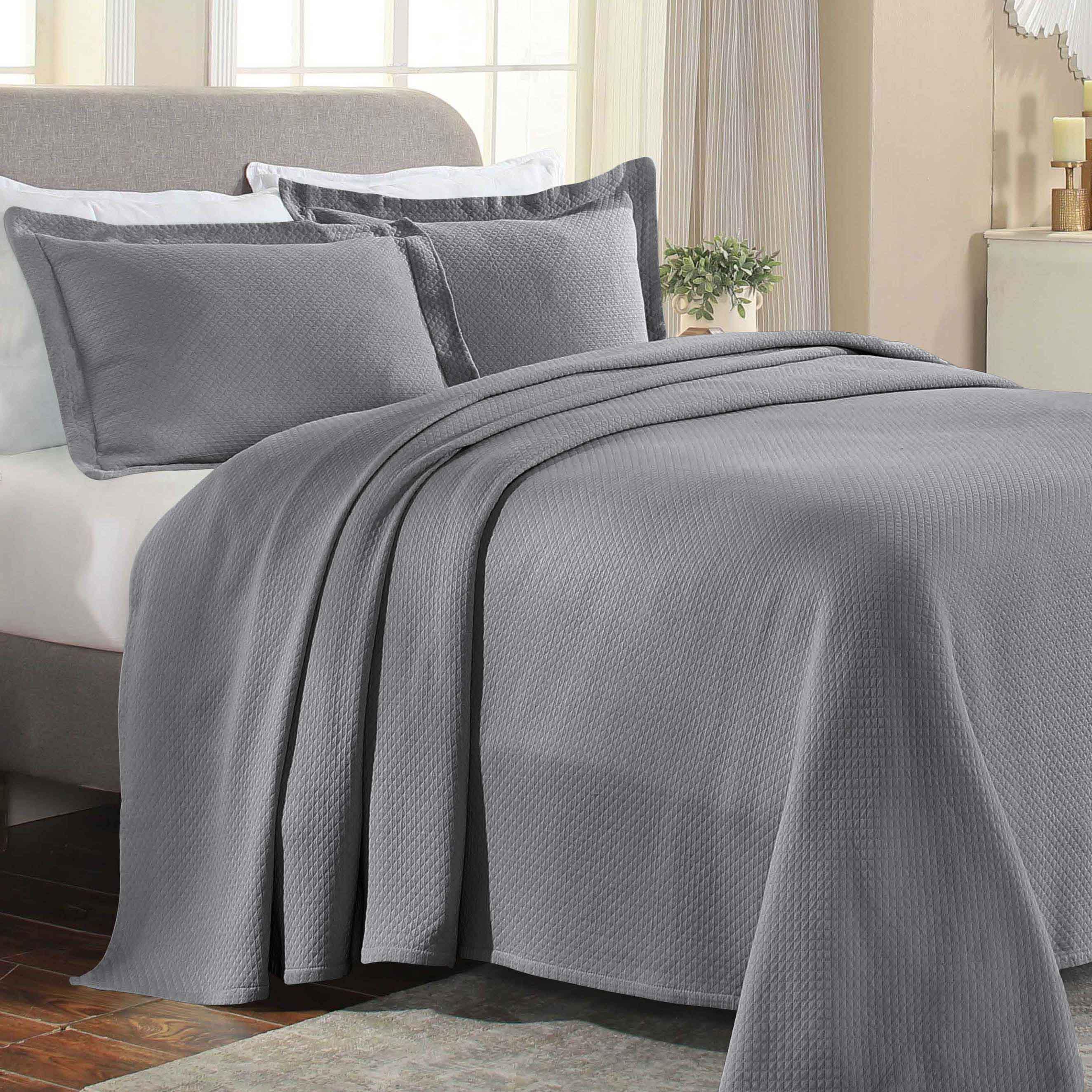 Lightweight Cotton Bedspread Sets 3-Piece Diamond Jacquard Matelassé - Bedspread by Superior Brand